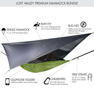 Hamaca y accesorios para acampar con logotipo personalizado, paquete completo con mosquitera - Product Image 4