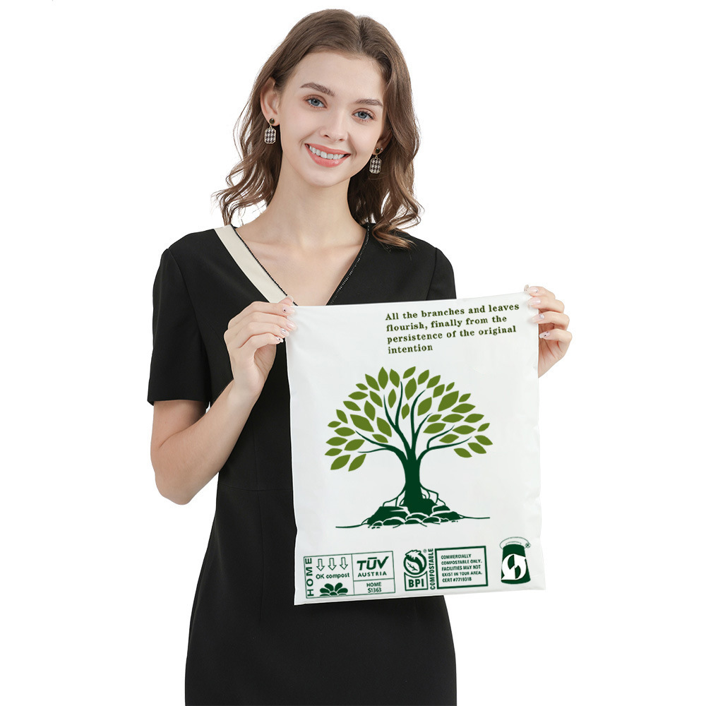 Blanco totalmente biodegradable [patrón de árbol verde] 25*355