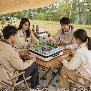 Mini Portable Automatic Mahjong Table Machine Foldable USB-Charged Auto Shuffling Game for Outdoor/Indoor <b>Entertainment</b> XY-Z003 - Product Image 1