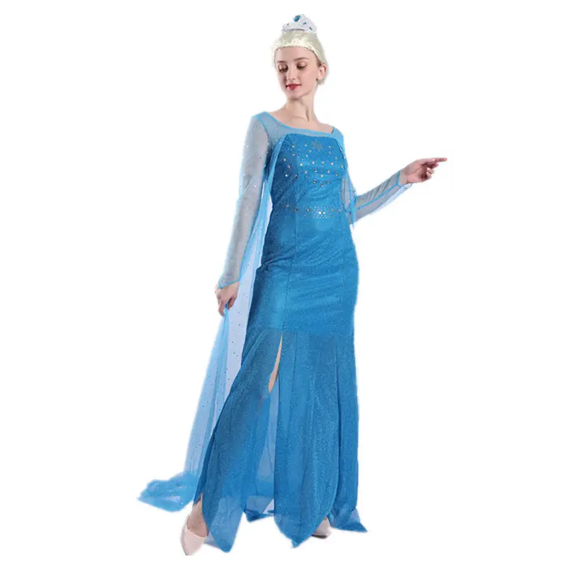 Funmular Phụ Nữ Halloween Cosplay Elsa Tuyết Nữ Hoàng Công Chúa Trang Phục Cô Gái Ưa Thích Bên Ăn Mặc