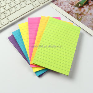 Super Sticking Power Large Ruled Post Sticky 6 colores brillantes <span class=keywords><strong>Bloc</strong></span> <span class=keywords><strong>de</strong></span> <span class=keywords><strong>notas</strong></span> Papel rayado <span class=keywords><strong>Notas</strong></span> adhesivas Hojas sueltas para uso en <span class=keywords><strong>la</strong></span> oficina - Product Image 3