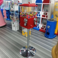 Distributeur de bonbons commercial en gros, machine à bonbons à 4 compartiments, distributeur de boules de gomme avec support rond