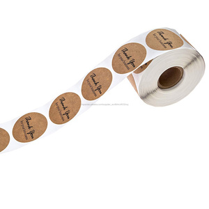 Personalizado pulgadas redondo kraft imprimir círculo sello thank <span class=keywords><strong>you</strong></span> etiqueta Auto adhesivo rollo de pegatinas para su negocio - Product Image 2