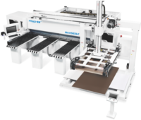 Scie à panneaux de précision CNC MA-KS833-Z avec contrôle PLC Taïwanais, à portique et chargement frontal, pour MDF et contreplaqué