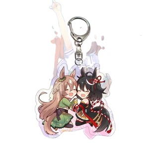Porte-clés en acrylique de l'anime Umamusume: <span class=keywords><strong>Pretty</strong></span> <span class=keywords><strong>Derby</strong></span>, figurine en acrylique, porte-clés en métal pour les fans, les amis, les hommes, bijoux, cadeaux - Product Image 2
