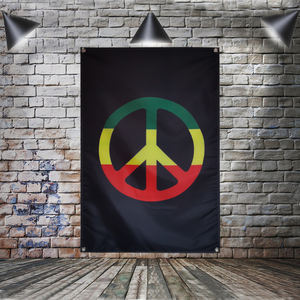 Bandera Decorativa con la Leyenda 'One Love Peace', Música Rock <span class=keywords><strong>Reggae</strong></span> Jamaica, Decoración del Hogar, Arte de Pared, Personalizable para Eventos al Aire Libre, 4 Ojales, 3x5 Pies - Product Image 3