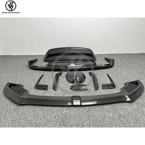 Pare-chocs en fibre de carbone style W12 pour Bentayga 2016-2018, finition brillante, tissage sergé, diffuseur avant/lèvre arrière/aileron/couvercle de rétroviseur - Product Image 2