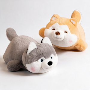 Morbido Peluche Husky Personalizzabile, Cuscino Animale Sdraiato, Simpatico Cane di Peluche Cartoon per Regalo Bambini - Product Image 1