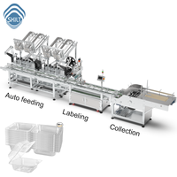 SKILT High-Speed Plastic Eierdoos Etiketteermachine met Meerdere Voedingskanalen en Automatische Stapel- en Verzamelapparaat