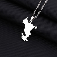2406 yutin acier inoxydable Mayotte carte collier pour hommes et femmes géométrique titane pendentif bijoux