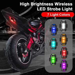 Lampu Strobo Led Universal Sepeda Motor, Lampu Peringatan Anti Tabrakan, Lampu Sinyal Belok 7 Warna