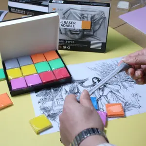 All'ingrosso 24 pz scatola flessibile gomma da cancellare custom art sktech per matite artisti articoli di cancelleria
