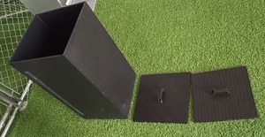 תיבת גלולה עם חלון קדמי וגלגלים מיכל פלדה עם מכסה וגלגלים מיכל עץ שחור - Product Image 6