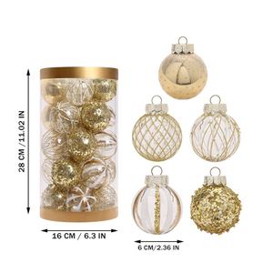Vente flash - Ornements de Noël en plastique peints à la main de 6 cm, boules de décoration pour la maison - Product Image 3