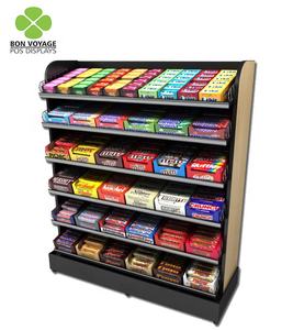 מתלה משטחים ממתכת מותאם אישית חנות קרטון חטיפי שוקולד ממתקי מזון עמדת תצוגה רצפתית - Product Image 1