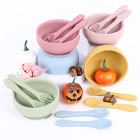 Nouvelle conception, sans BPA, écologique, vaisselle en silicone pour bébé, bols d'alimentation pour bébé avec ventouse, ensemble de bols pour tout-petits