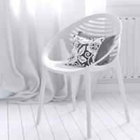 Chaise d'extérieur de luxe nordique pour café/boutique de thé au lait, siège en plastique solide et durable