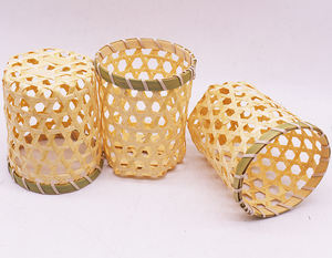 Cestas de bambú oriental de bambú de colores naturales de gran venta para regalos cesta decorativa cesta de frutas de bambú barata para Cocina - Product Image 6