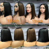 Promoción $60 Letsfly Pelucas Bob Frontales de Encaje 13x6 Transparentes SDD Liso Extremo sin Pegamento con Línea de Cabello M, 10-12 Pulgadas, Venta al por Mayor