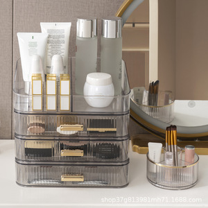 Clear Acrylic Cosmetic Storage Organizer <b>Drawer</b> Cabinet With Dustproof Design For Desktop <b>Makeup</b> Storage - Product Image 2
