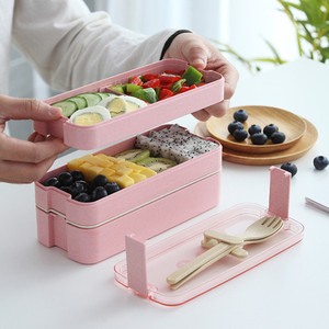 800ML Contenitore di Alimento Commercio All'ingrosso di Rettangolo di Plastica Bento <span class=keywords><strong>Box</strong></span> Coreano <span class=keywords><strong>2</strong></span> Strati Scatola di Pranzo Per I Bambini - Product Image 2