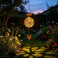 Lampe Solaire Suspendue en Métal, Carillon Éolien Artistique en Fer pour Jardin, Cour, Balcon, Patio, Décoration Ambiante de Fêtes