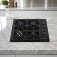 Table de cuisson à gaz encastrable 4 brûleurs facile à nettoyer, 60 cm, en verre trempé, GPL/GN, pour cuisine, vente en gros