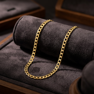 สร้อยคอแบบ Cuban Link ชุบทอง 14K 18K 24K ขายส่ง, สร้อยคอแฟชั่น, สร้อยคอทองเหลืองดีไซน์ทันสมัย - Product Image 5