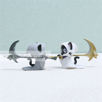 Figurine de chat Grim Reaper amusante, design de dessin animé, jouet décoratif mignon pour bureau et figurine de décoration de gâteau