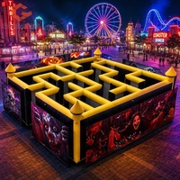Labyrinthe gonflable géant de haute qualité pour enfants et adultes, équipement de jeu gonflable commercial pour aire de jeux extérieure, location