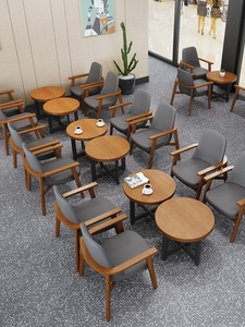Juegos de muebles de restaurante minimalistas personalizados, cabina de cafetería y comida rápida, asientos, sofá, mesas de comedor y sillas para cafetería - Product Image 4