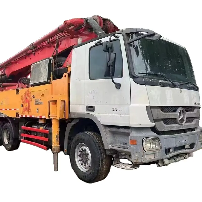 56M Betonmixer Pomp Truck Voor Isuzu Chassis Gebruikt Tweedehands Vrachtwagen Voor Sany