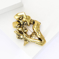 Nouvelle mode Vintage personnalité alliage baiser amoureux broche pour unisexe vacances cadeau de mariage