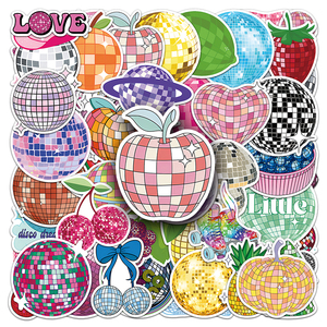 50 piezas de alta calidad Tide Play Cartoon Graffiti PVC pegatina decoraciones impermeables Bola de discoteca pegatina - Product Image 1