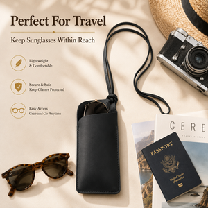 Nuevo Portagafas de Cuero Genuino con Diseño de Collar, Funda Abierta de Piel de Vacuno para Gafas, Estuche Portátil para Gafas de Sol - Product Image 3