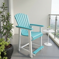 Chaise Adirondack haute et moderne avec repose-pieds, portable, robuste, en PEHD, résistante aux intempéries, pour l'extérieur, idéale pour villa et parc