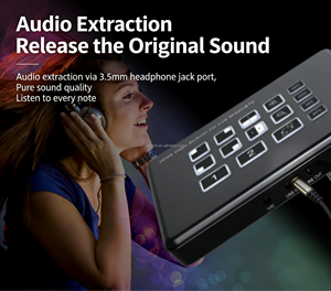 Mélangeur vidéo HDMI 1080p 2 entrées 1 sortie, commutateur vidéo HDMI 1 canal, diffusion en direct, capture vidéo, <span class=keywords><strong>PIP</strong></span>, entrée/sortie micro - Product Image 6