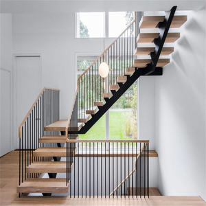Escalier droit le plus favorable Faisceau unique Conception pratique Escalier extérieur en bois Escaliers en chêne - Product Image 2