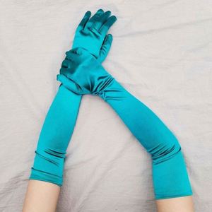 22 Inch 55cm Elbow Length Retro Party Wedding Cosplay Stretchy Soft Eco-Friendly Polypropylene Satin Gloves Durable Comfortable - Product Image 5