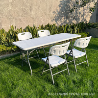 Tables d'extérieur de haute qualité en plastique de 6 pieds, table pliante portable en gros