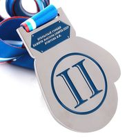 Médaille de boxe personnalisée pour la remise de prix, médaille plaquée argent sur mesure avec motif homme pour les compétitions de gym et de fitness