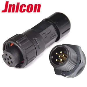 jnicon m16 ip67 plug 6 pin panel mount waterproof outdoor electrical connector