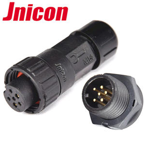 Jnicon m16 ip68 תקע 2 + 4 פינים לוח הר מחבר חשמל חיצוני עמיד למים - Product Image 1