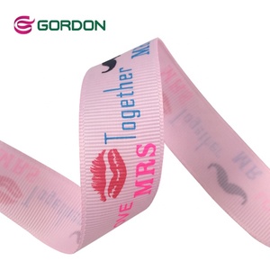 Cinta de grogrén rosa Gordon con estampado de corazones personalizados, rollo de cinta de poliéster impresa para envolver regalos de San Valentín - Product Image 6