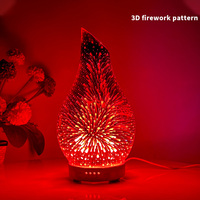 Diffuseur d'arômes de luxe en gros, humidificateur d'air en forme de vase avec feu d'artifice 3D avec veilleuse LED