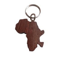 Llaveros de madera de nogal ecológicos al por mayor con mosquetón, impresión digital/UV con diseño de mapa de África, logotipo personalizado, en blanco