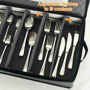 Multipurpose Flatware Organizer Silverware Storage <b>Box</b> for Packing Serving Utensils with 5 Dividers and Thick Surface - Product Image 4