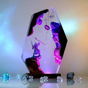 Lampe en résine <span class=keywords><strong>Seigneur</strong></span> <span class=keywords><strong>des</strong></span> <span class=keywords><strong>Anneaux</strong></span>, Lampe en résine Sorcier, Ornement de bureau en résine Gandalf le Grison, Cadeau d'anniversaire et de fêtes pour amis - Product Image 4