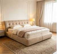 Lit double en tissu haut de gamme, style minimaliste italien, pour chambre principale, design moderne, idéal pour mariage, avec finition 'Blast Biscuit'