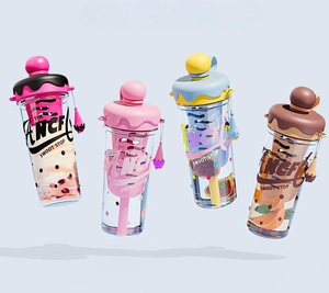 ขวดน้ำพลาสติกขนาด880มล. ถ้วยน้ำพร้อมหลอดเกรดอาหารขวดน้ำดื่มสำหรับชงชากลางแจ้ง - Product Image 1